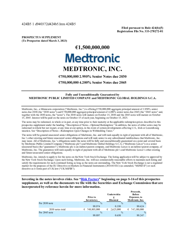 美敦力美股招股说明书(2025-09-16版)