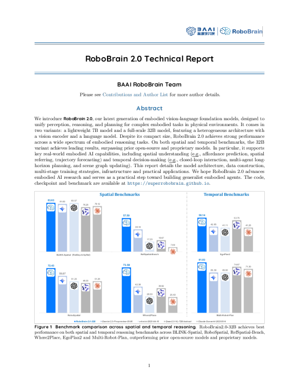 RoboBrain 2.0 技术报告