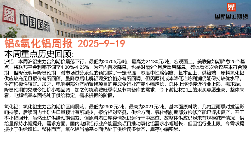 铝、氧化铝周报