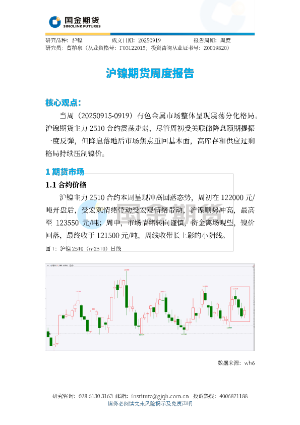 沪镍期货周度报告