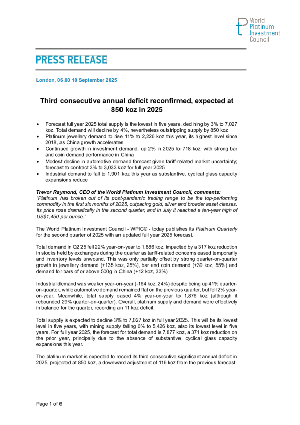 2025年第二季度白金季度（英）2025