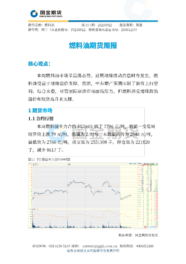 燃料油期货周报
