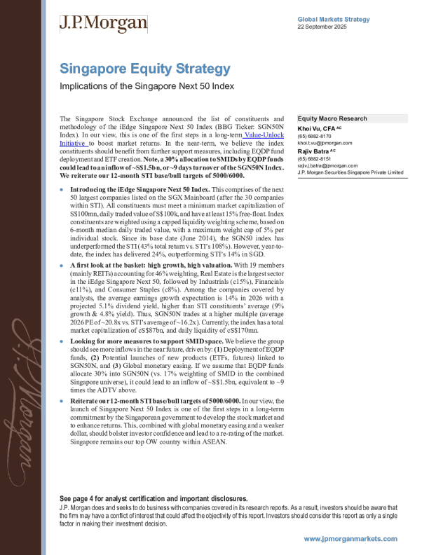新加坡股票策略：新加坡Next 50指数的影响