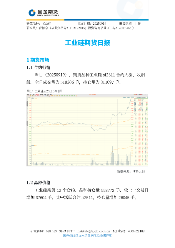 工业硅期货日报