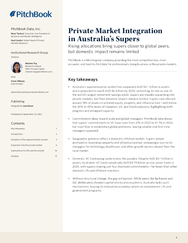 澳大利亚超级年金的私人市场整合