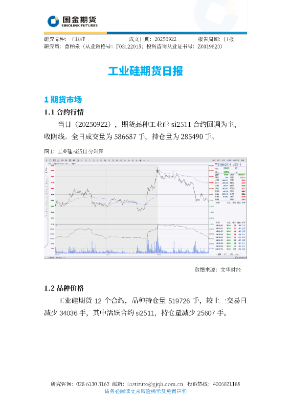 工业硅期货日报