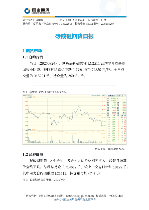 碳酸锂期货日报