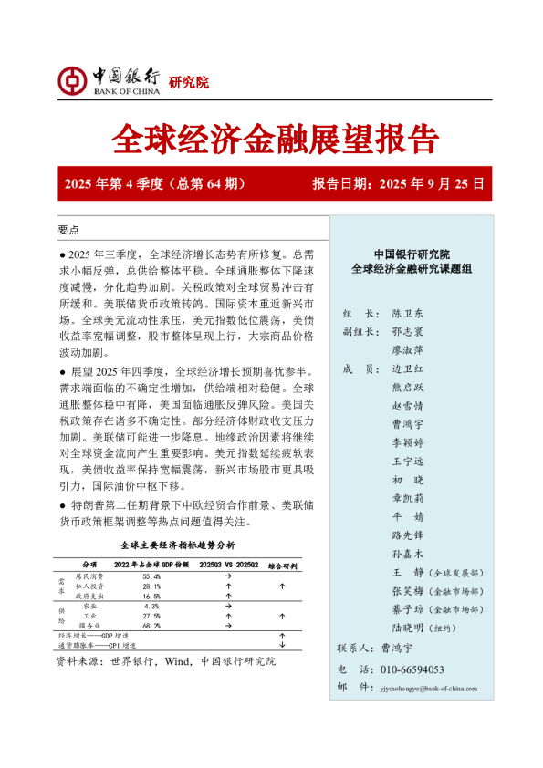全球经济金融展望报告