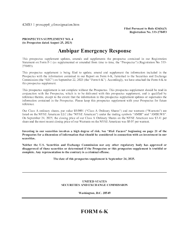 Ambipar应急响应-A美国股市招股说明书(2025-09-25版)