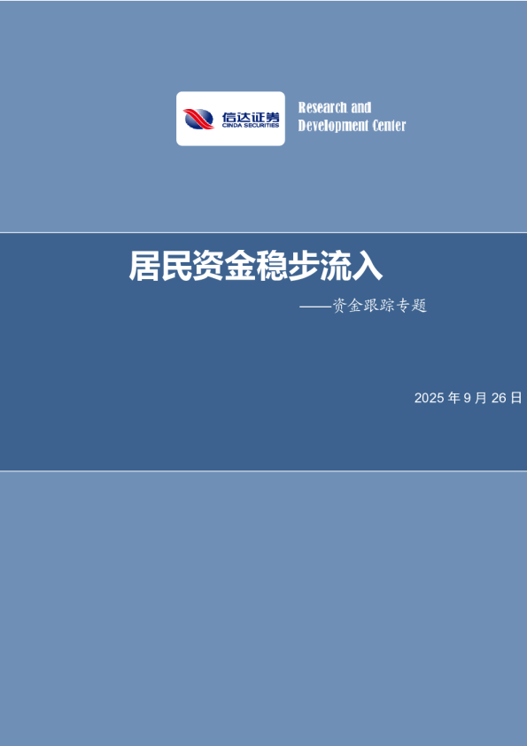 资金跟踪专题：居民资金稳步流入
