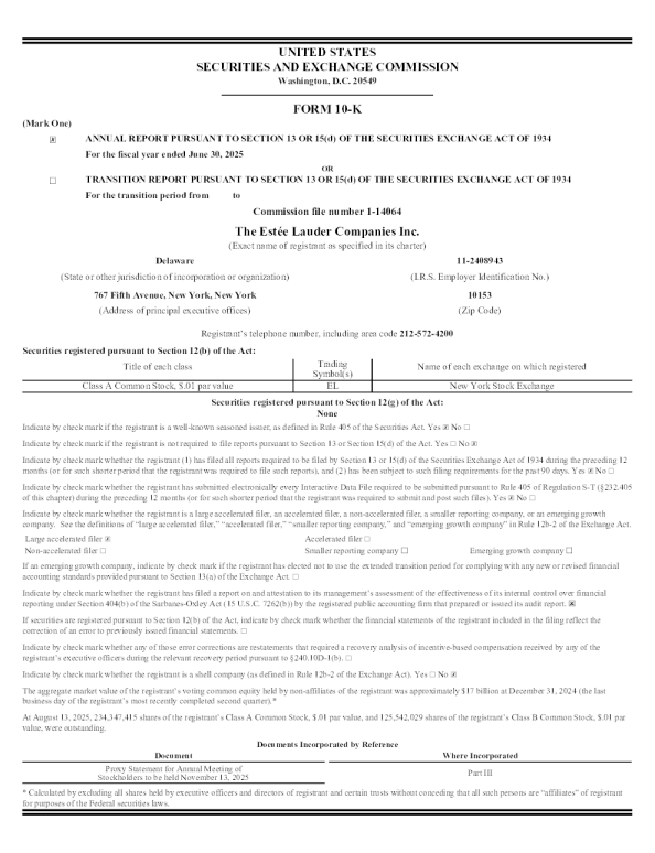 雅诗兰黛 2024年度报告