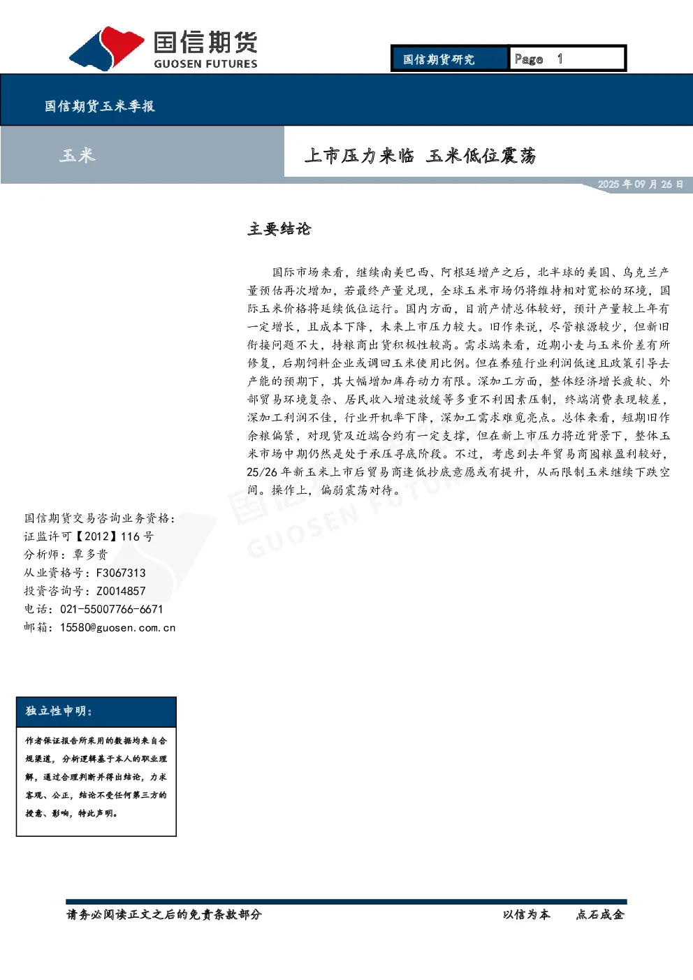报告封面
