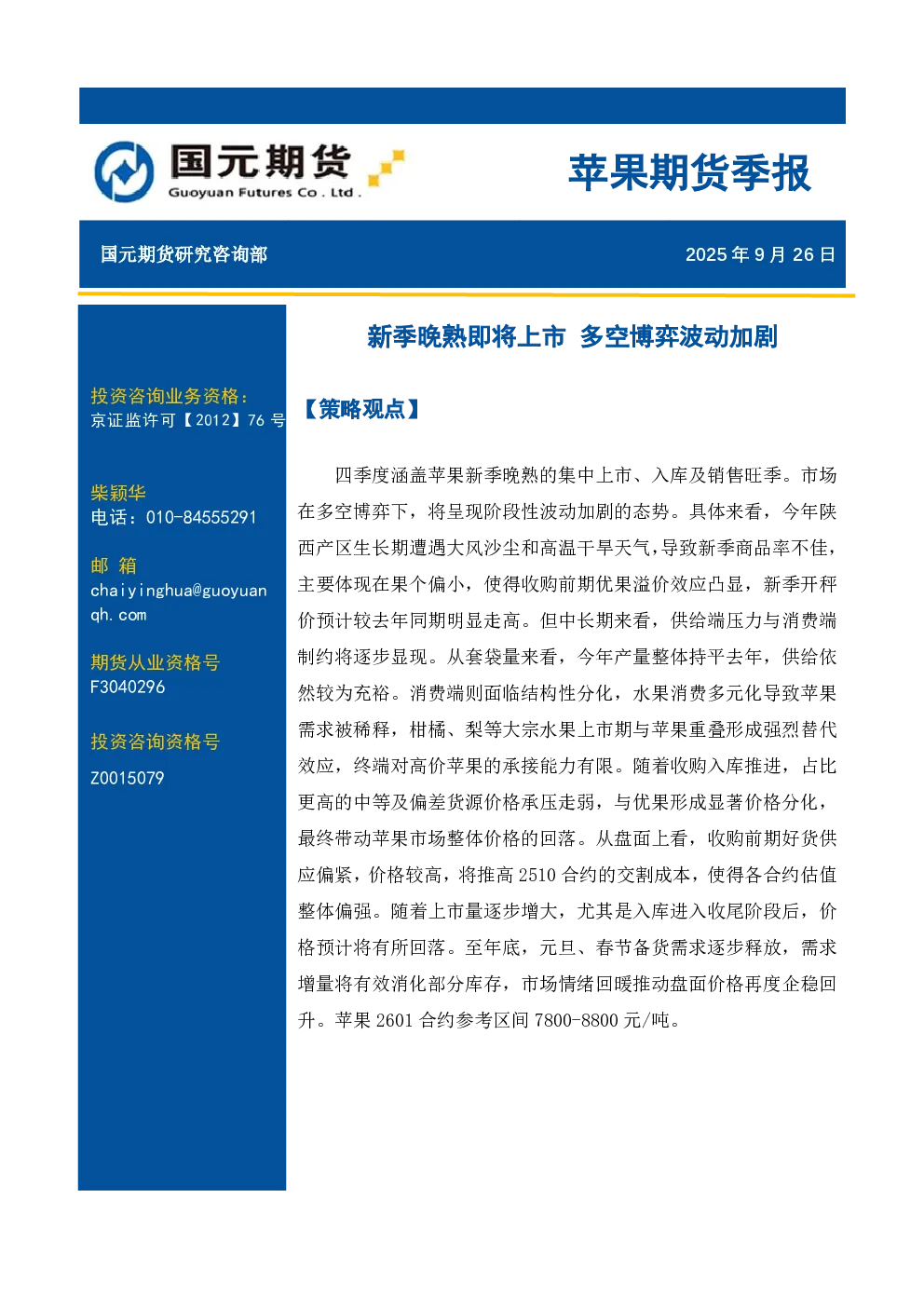 报告封面
