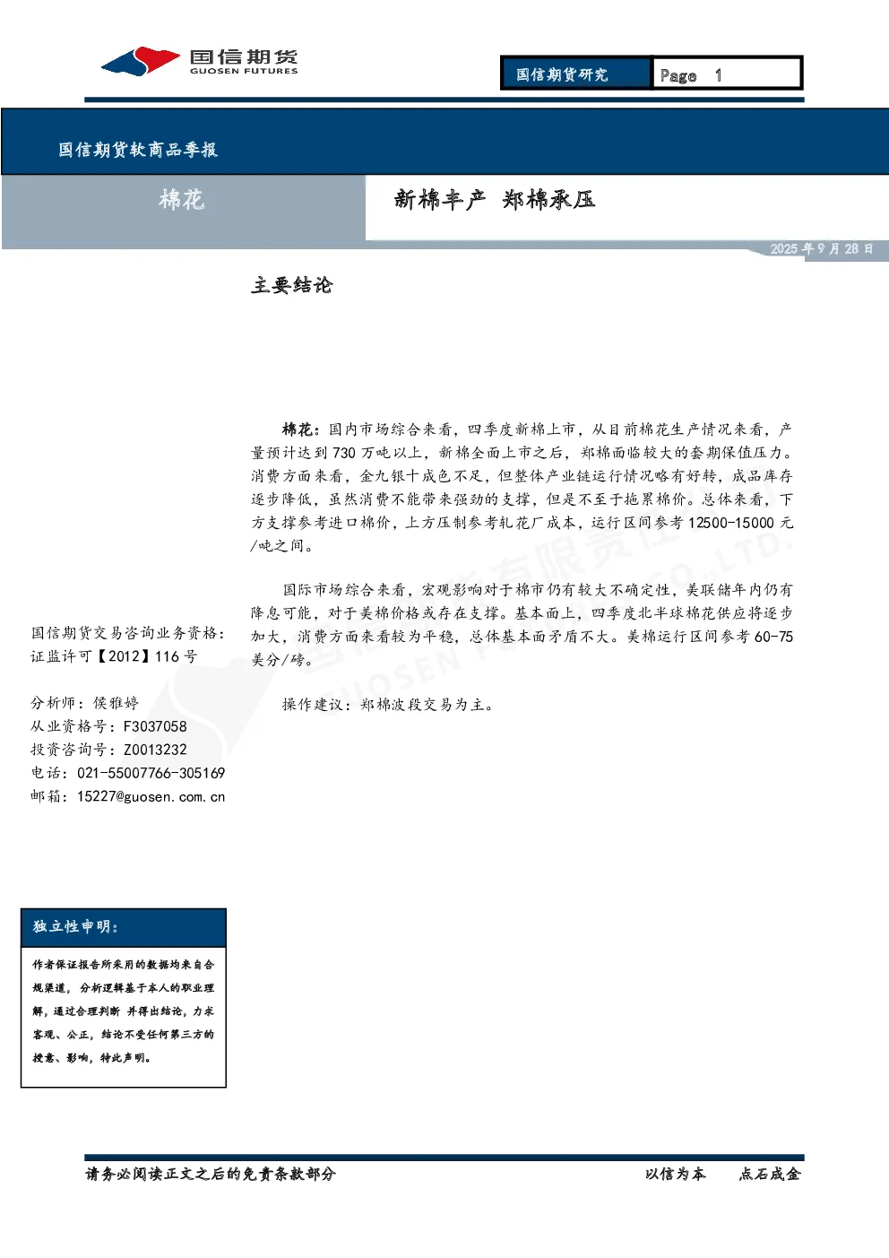 报告封面