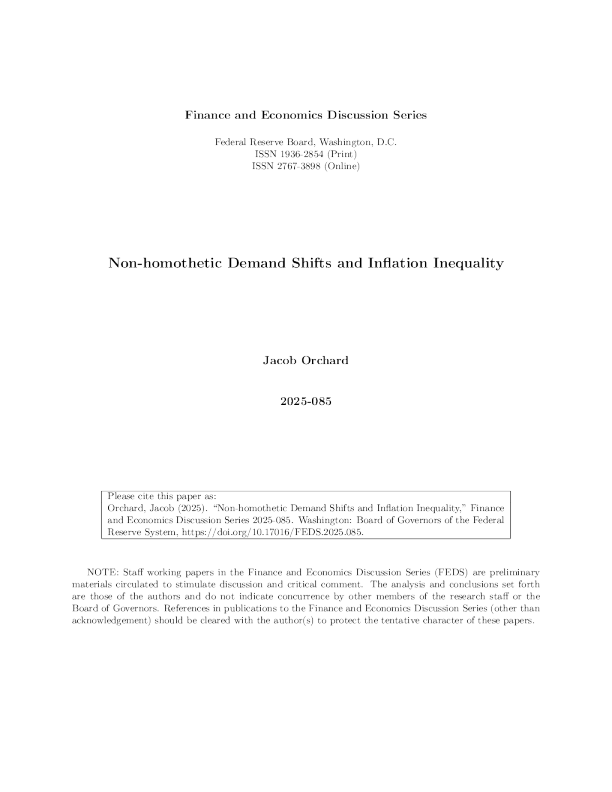 非同质需求转移与通货膨胀不平等