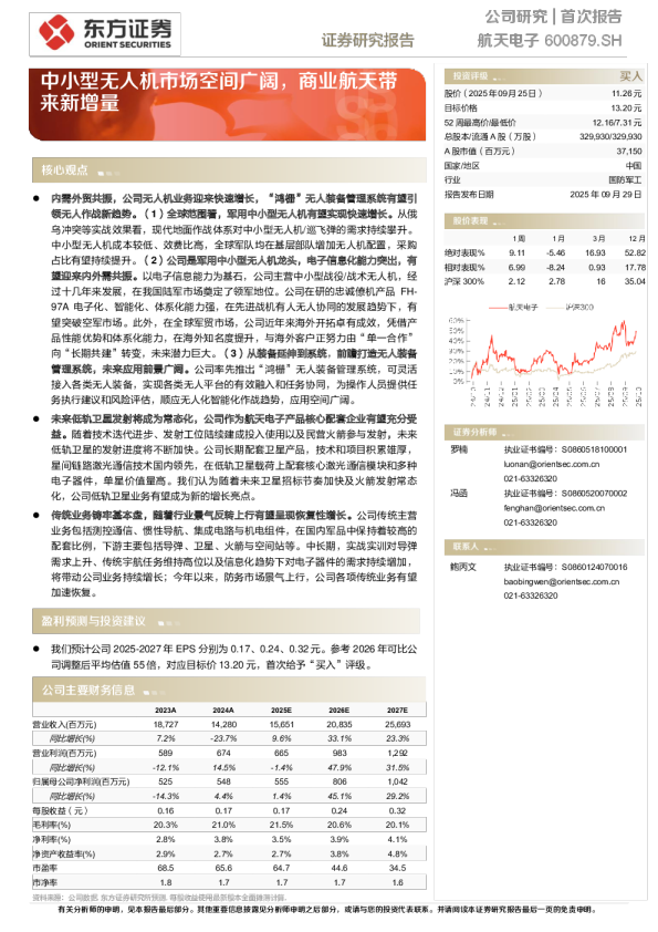 中小型无人机市场空间广阔,商业航天带来新增量