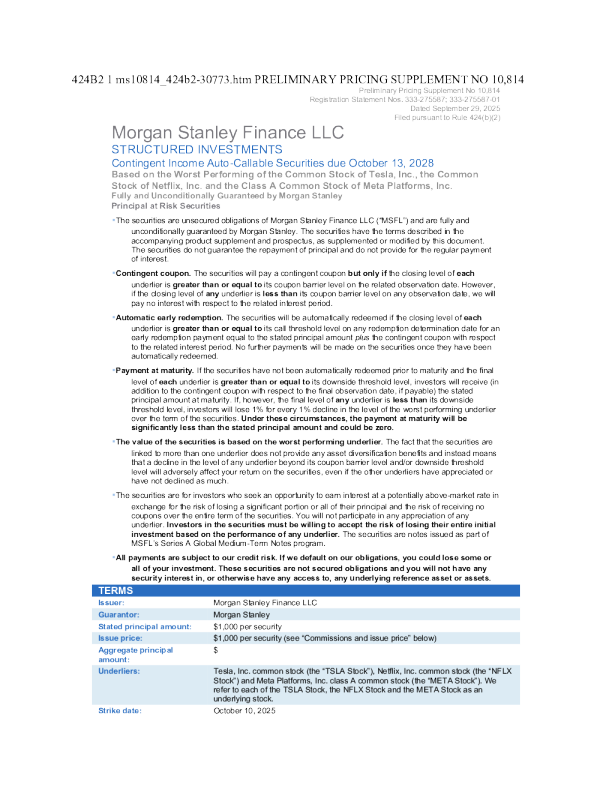 摩根士丹利美股招股说明书(2025-09-30版)