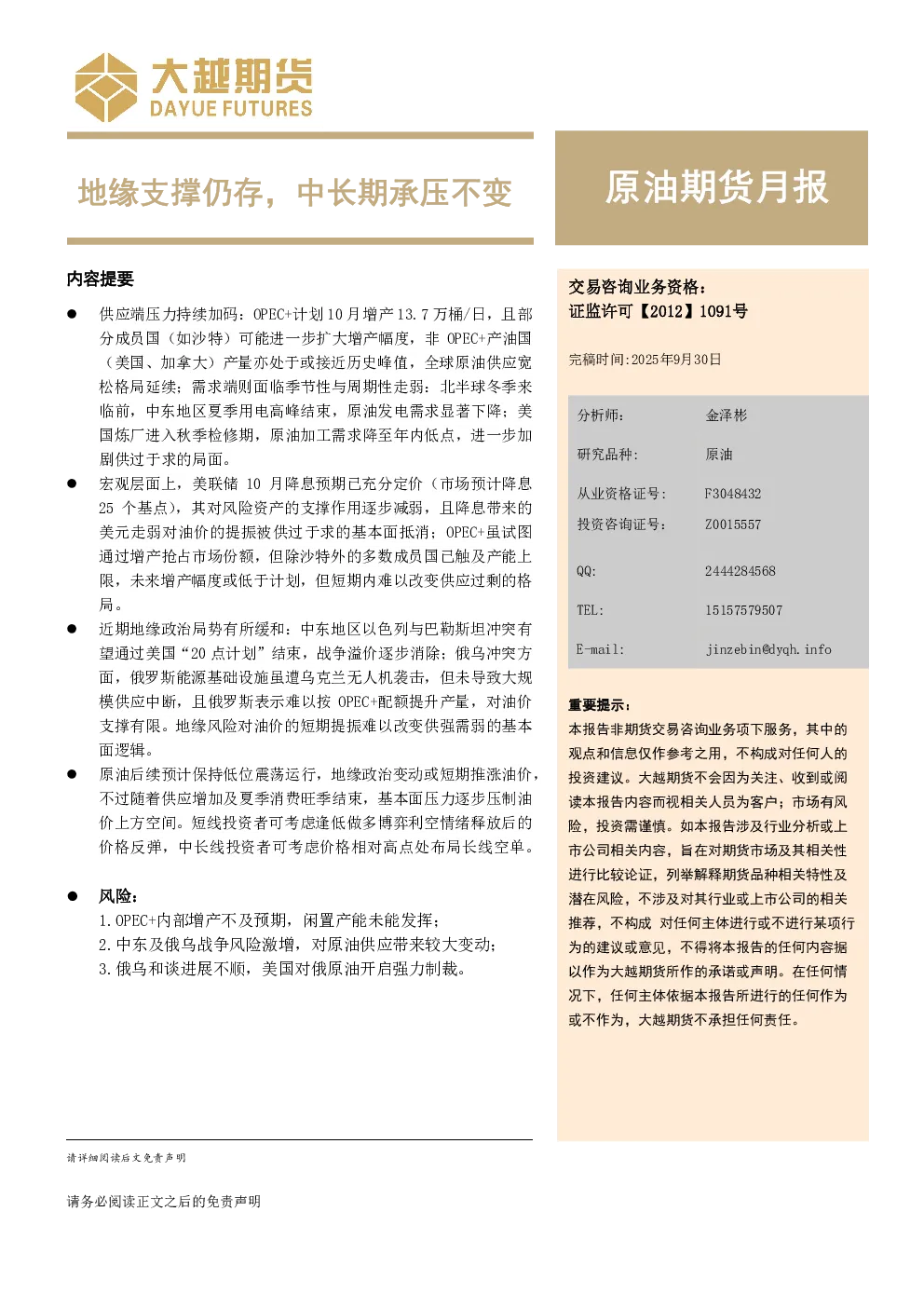 报告封面