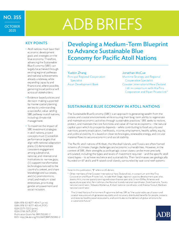 制定中期蓝图，推进太平洋环礁国家可持续蓝色经济（英）