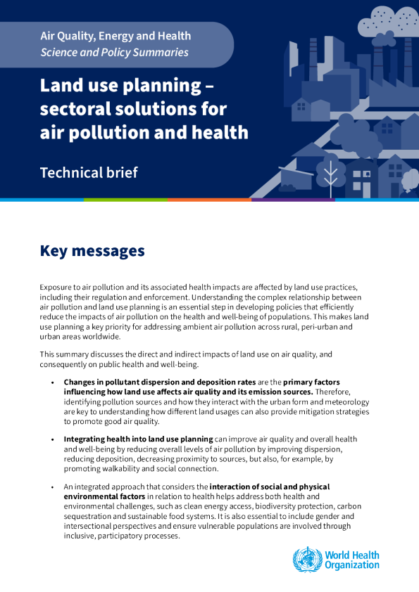 土地利用规划：空气污染和健康的部门解决方案