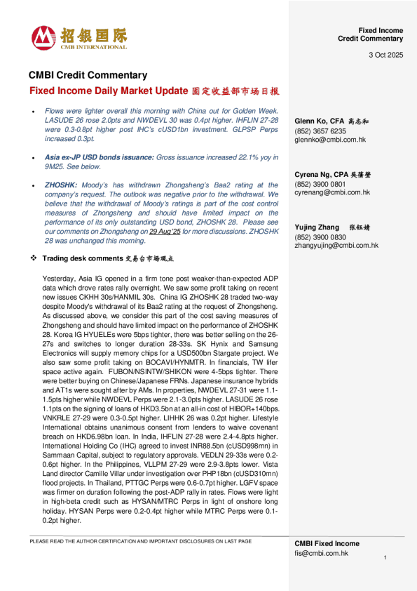 固定收益部市场日报