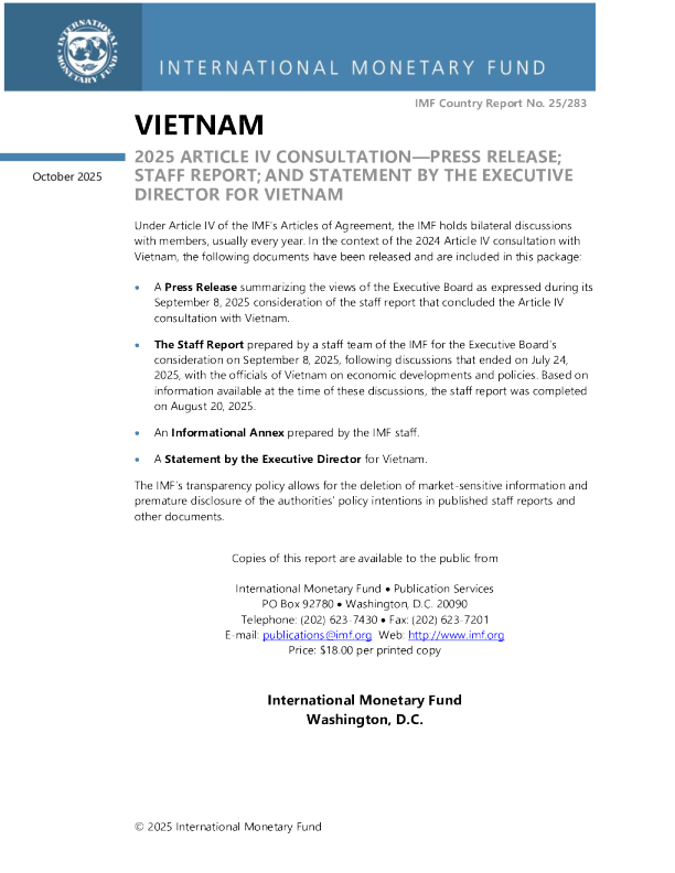 越南：2025年第四条磋商新闻稿；员工报告；越南执行主任的发言