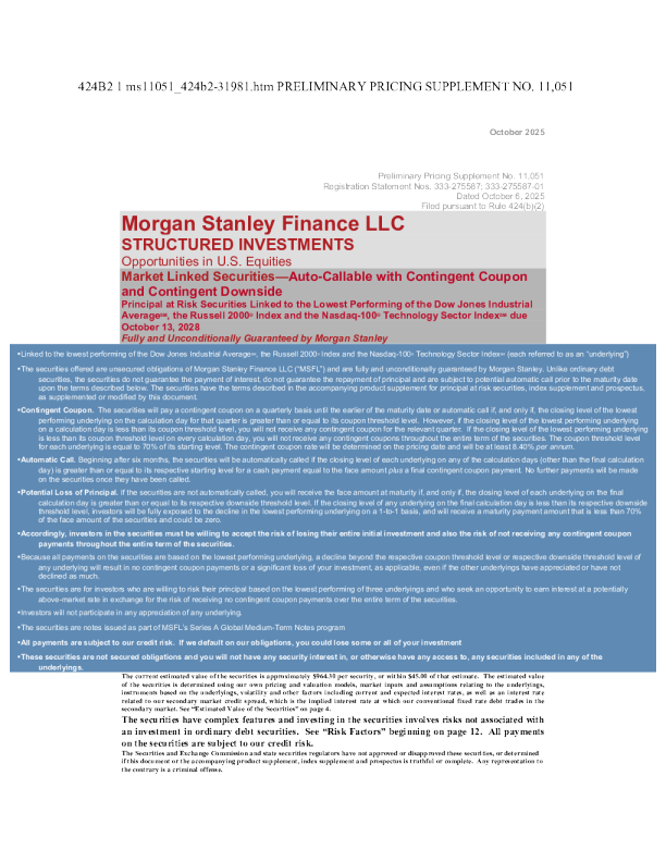 摩根士丹利美股招股说明书(2025-10-06版)