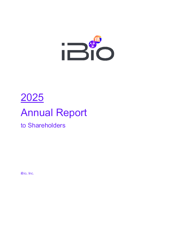 iBio Inc 2024年度报告
