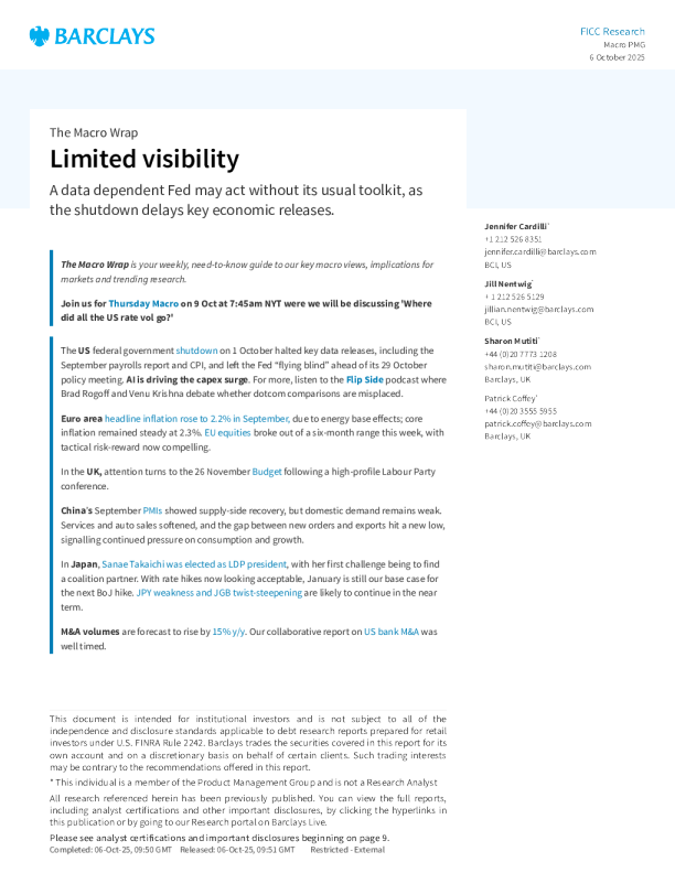 宏观综述：依赖数据的美联储可能会在没有常用工具包的情况下采取行动，因为政府推迟了关键的经济数据发布