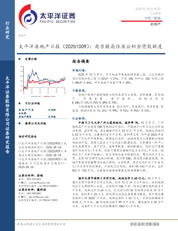 房地产日报：南京提高住房公积金贷款额度