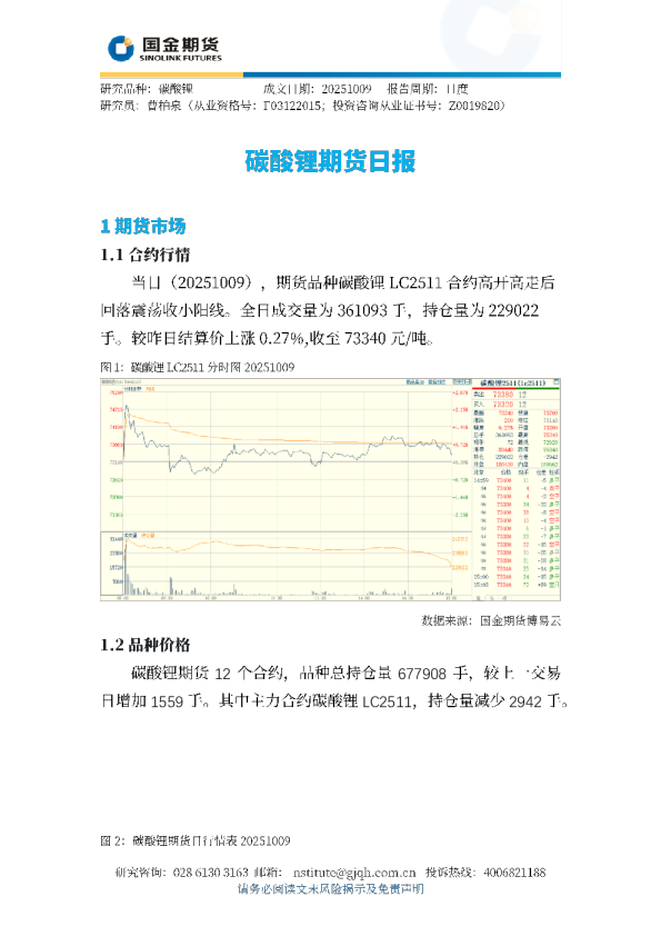 碳酸锂期货日报