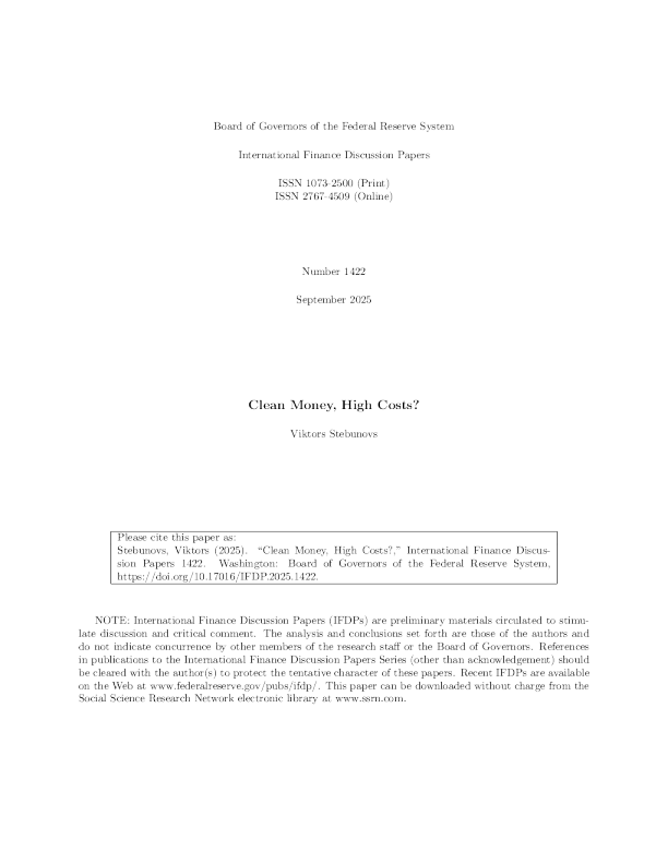 干净的钱，高成本？-2025.9 