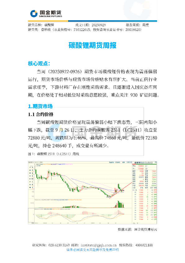 碳酸锂期货周报