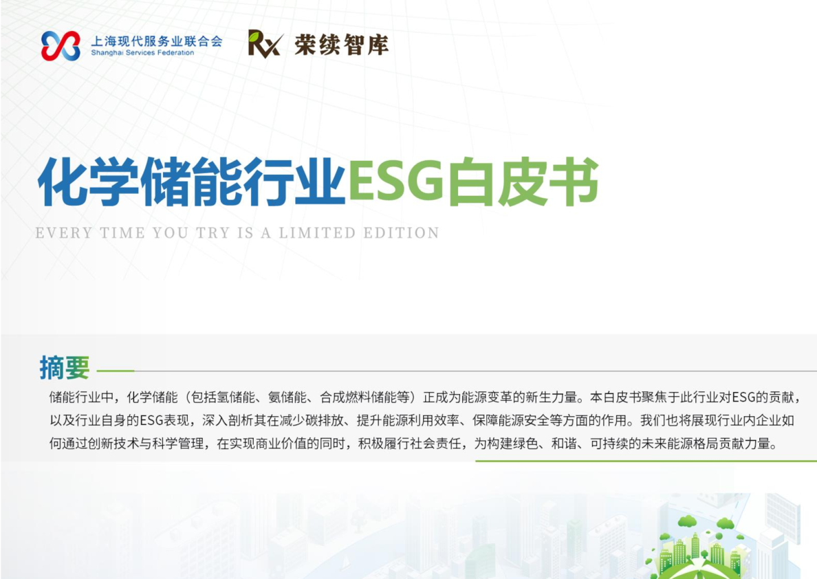 化学储能行业ESG白皮书