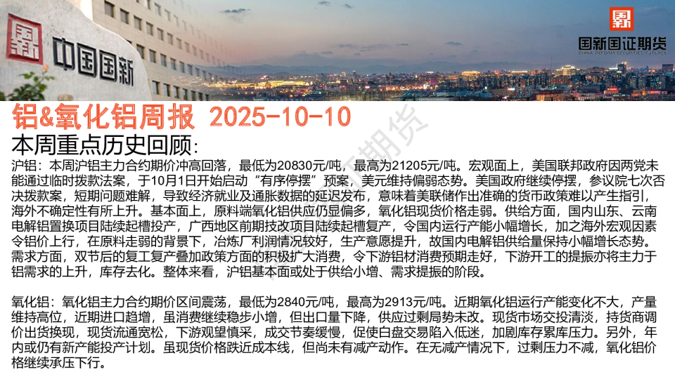 铝&氧化铝周报