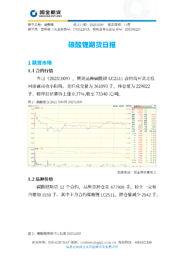 碳酸锂期货日报