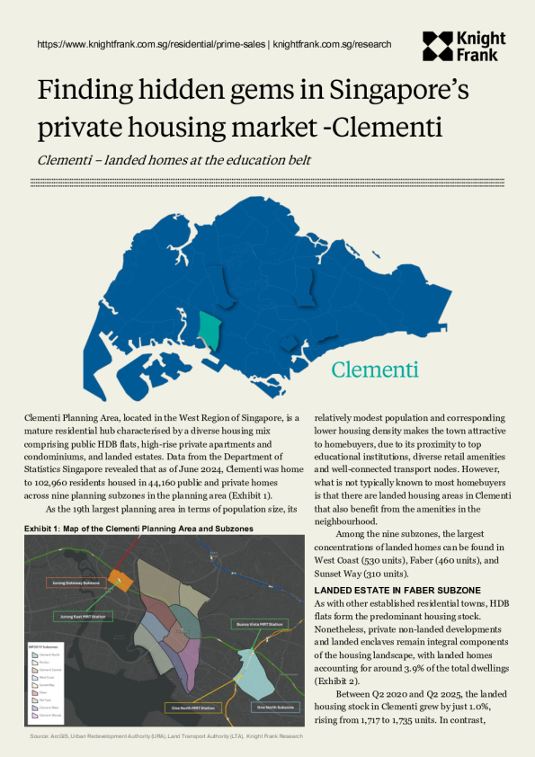 在新加坡私人住房市场寻找隐藏的宝石在新加坡私人住宅市场寻找隐藏宝石2025-Clementi