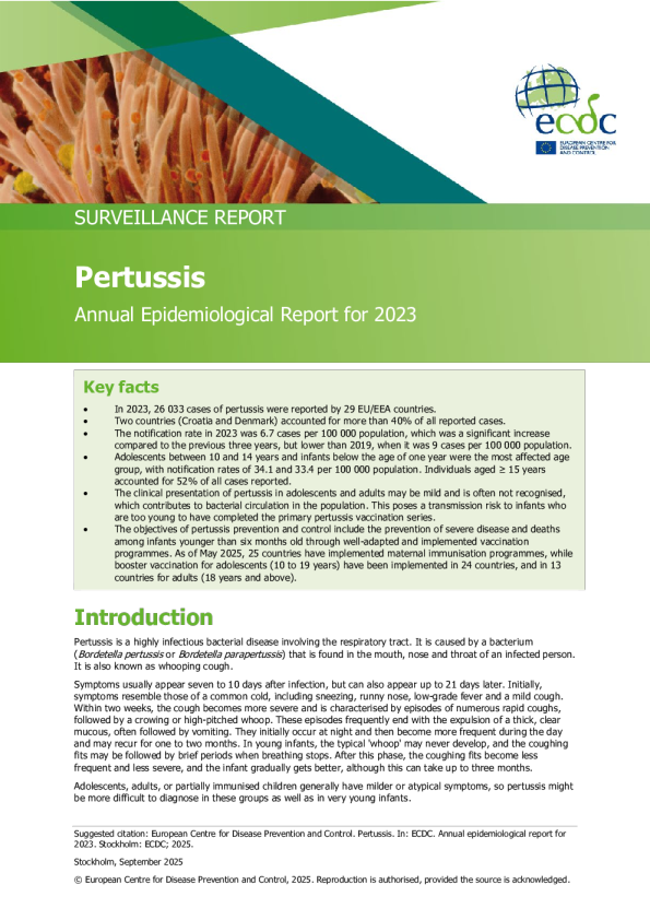 百日咳2023年年度流行病学报告