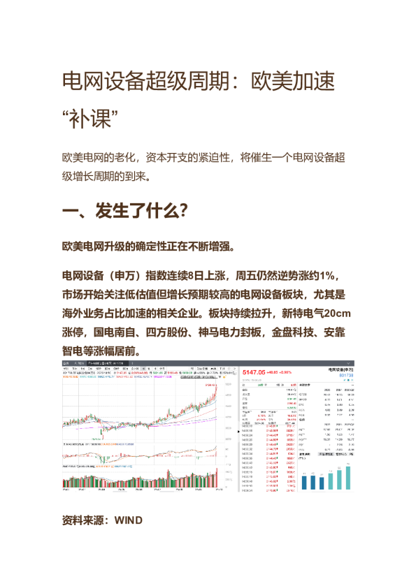 电网设备超级周期：欧美加速“补课”