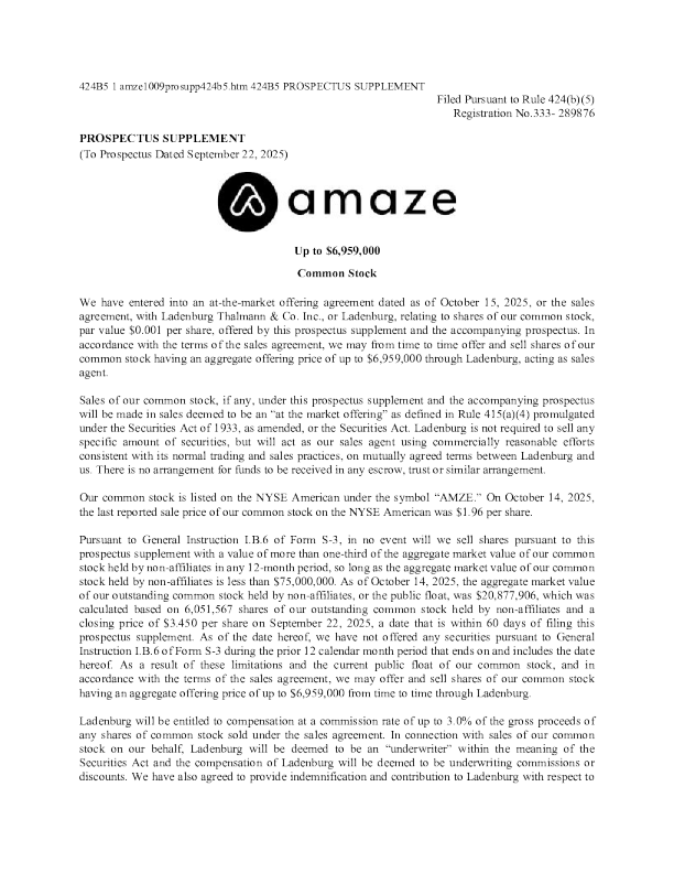 Amaze Holdings Inc美股招股说明书(2025-10-15版)