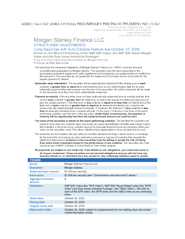摩根士丹利美股招股说明书(2025-10-15版)