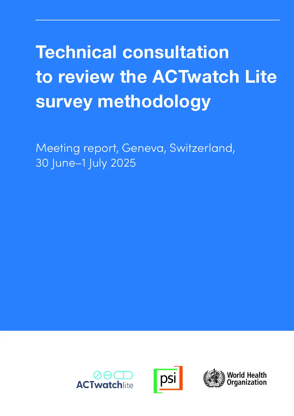 审查ACTwatch Lite调查方法的技术咨询