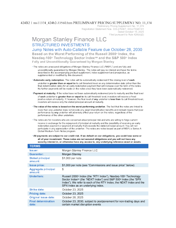 摩根士丹利美股招股说明书(2025-10-16版)