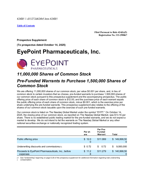 伊YEYEPointPoint制药制药有限公司美美股股招招股股说说明明书书(2025-10-16版版)