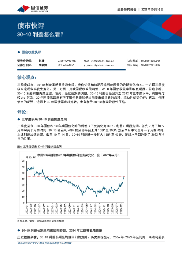 债市快评：30-10 利差怎么看？