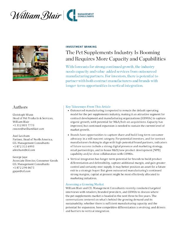 宠物补充剂行业蓬勃发展