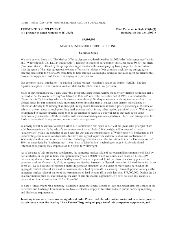 莫森基础设施集团股份有限公司美股招股说明书(2025-10-17版)