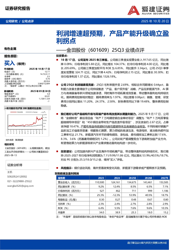利润增速超预期,产品产能升级确立盈利拐点