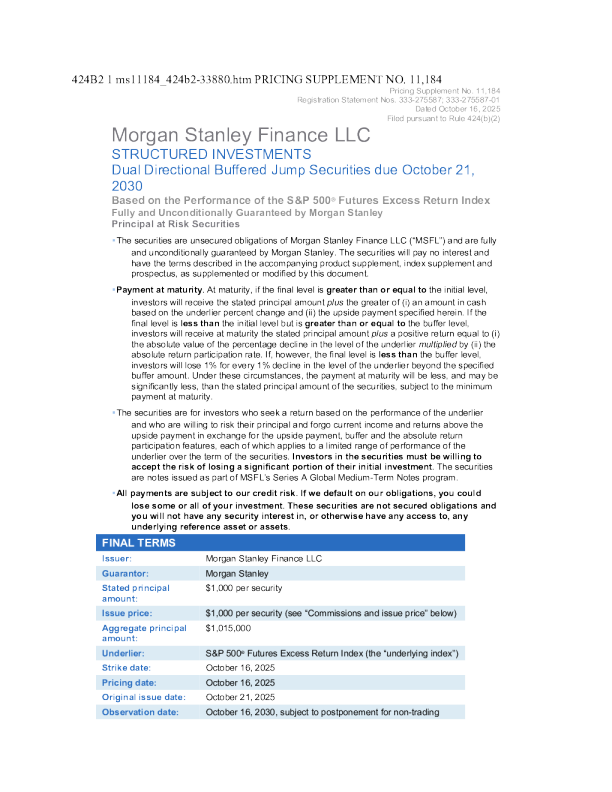 摩根士丹利美股招股说明书(2025-10-20版)