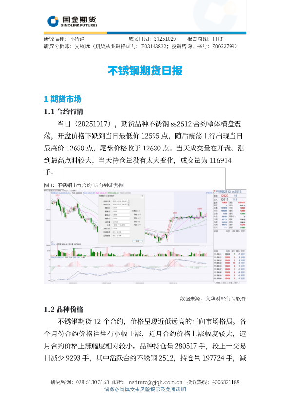 不锈钢期货日报